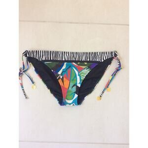 Bleu Rod Beattie String Bikini Bottom Multicolor Print Swim FLAW